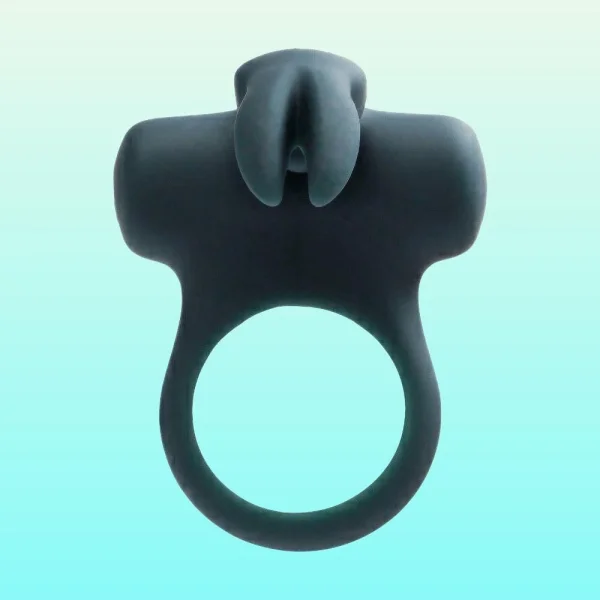 Ohhh Bunny Frisky Bunny Vibrating Cock Ring - Black Pearl