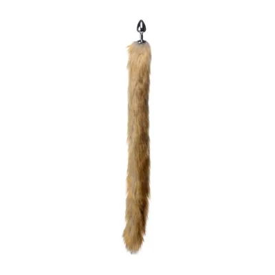 Extra Long Mink Tail Metal Anal Plug 33 Inch