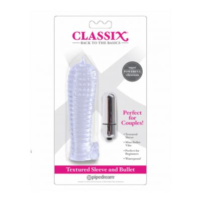 Classix Textured Sleeve Bullet Clear Mini Bullet Vibrator