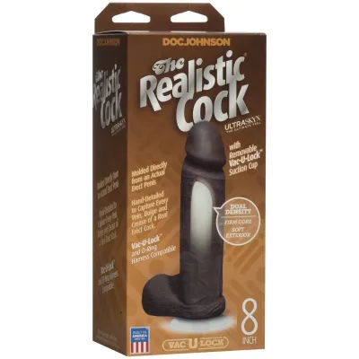 The Realistic Cock Ultraskyn 8 Inch Black