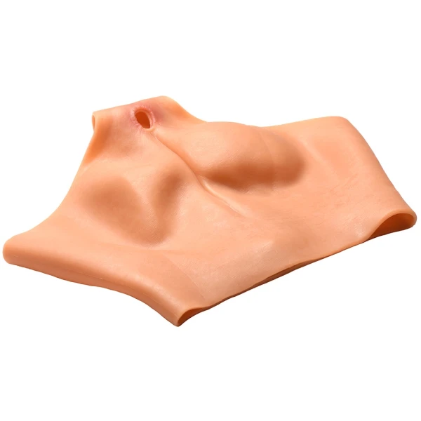 Master Series Silicone Wearable Vulva Panties With Vagina & Ass - Medium, Vanilla