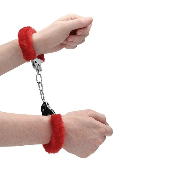 Ouch Pleasure Furry Metal Handcuffs