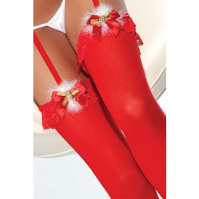 Coquette Merry Secret Faux Fur Top Thigh High Stockings