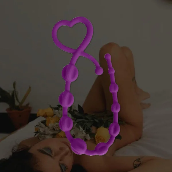 Curve Gossip Hearts n' Spurs Anal Beads - Violet — image 4 of 4