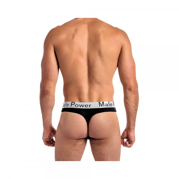 Male Power Modal Basics Lo Rise Thong Black S/m — image 2 of 6
