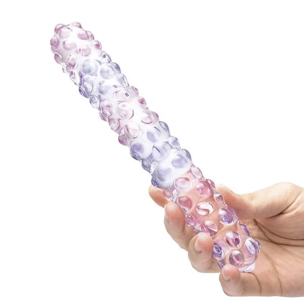 Gläs Purple Rose Nubby Glass Dildo