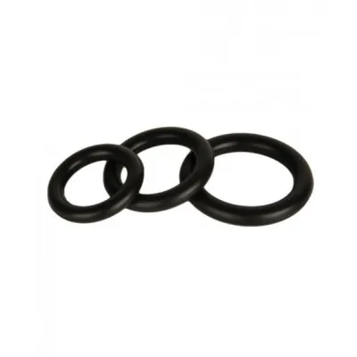 Silicone Stretchy Donut Cock Rings Black 3 Pack