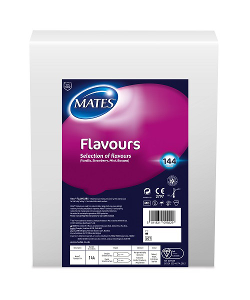 Mates Flavours Condom BX144 Clinic Pack