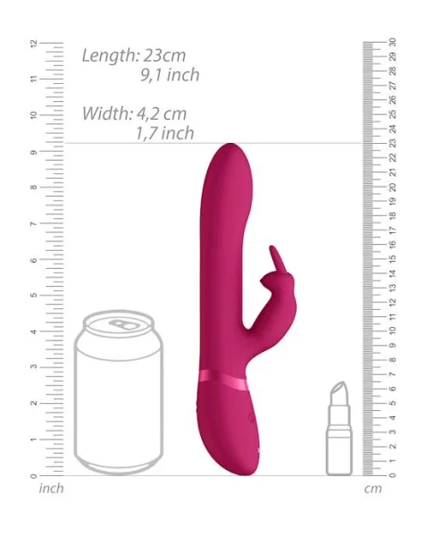 Amoris - Stimulating Beads Rabbit  - Pink - 8 Inch