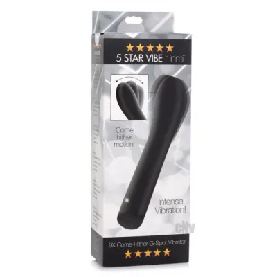 5 Star 9x Come hither G spot Silicone Vibrator Black