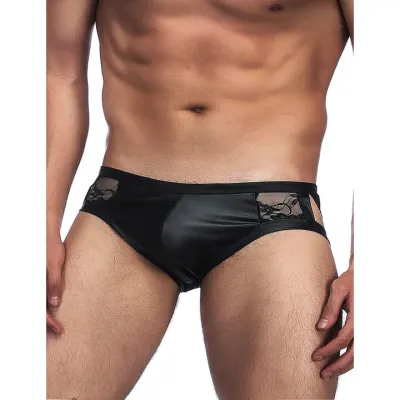 Bondara Man Secret Excitement Black Wet Look Cut Out Briefs