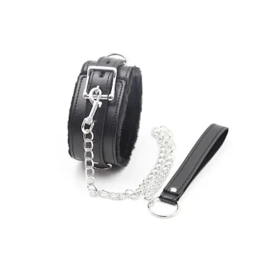 Premium Collar With Leash Black