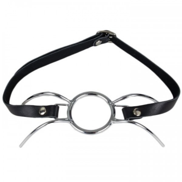 Bondara Luxe Leather Slim Strap Spider Mouth Gag