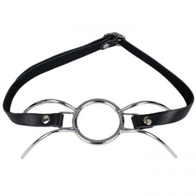 Bondara Luxe Leather Slim Strap Spider Mouth Gag