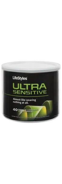 Lifestyles Ultra Sensitive Latex Condoms 40 Pieces Bowl