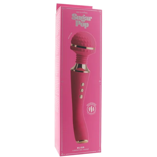 Sugar Pop Bliss Silicone Rechargeable Wand Style Vibrator - Pink