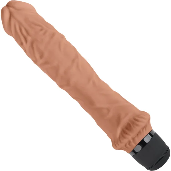 Powercocks Girthy Realistic Silicone Waterproof Rechargeable 8" Vibrator - Caramel