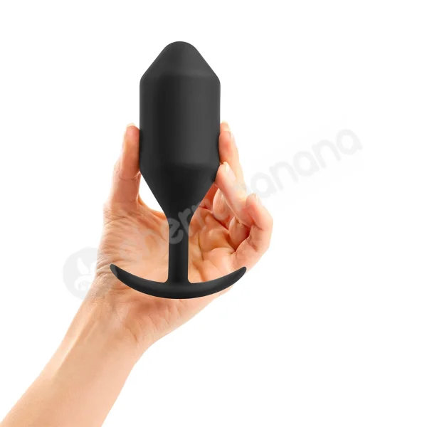 B-vibe Snug Plug 5 Black Large Weighted Wearable Butt Plug