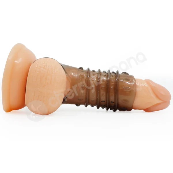 Cherry Banana Grey Beaded Screw Penis Sleeve