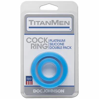 Titanmen Cock Ring Silicone Double Pk Bl