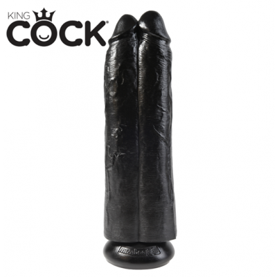 King Cock 11 Two Cocks One Hole Dildo Black