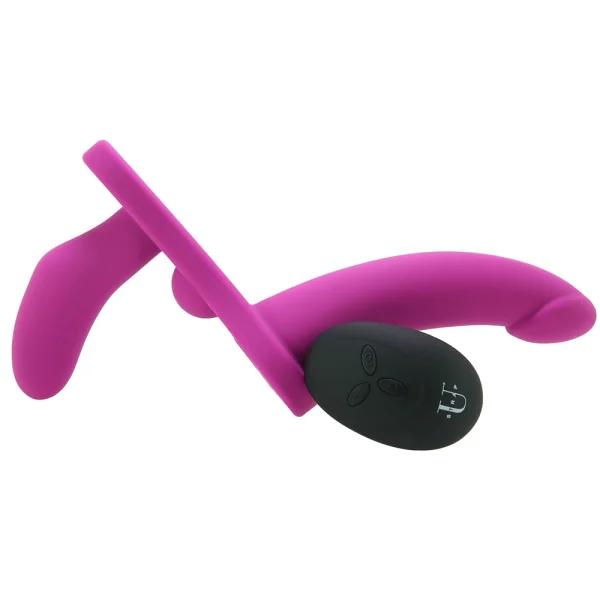 Vibrating Double-Sided Strap-On in Purple