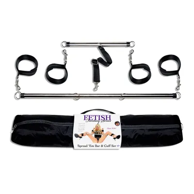 Pipe Dreams Fetish Fantasy Series Spread em Bar and Cuff Set