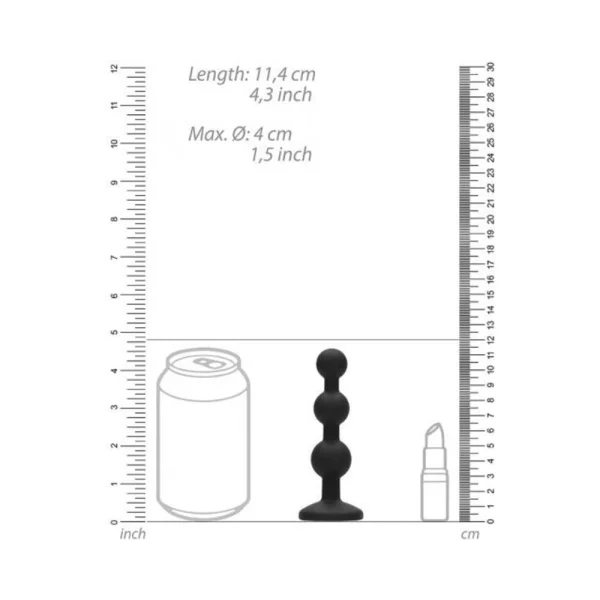 Ouch! Silicone Beaded Diamond Butt Plug - Black — image 4 of 9