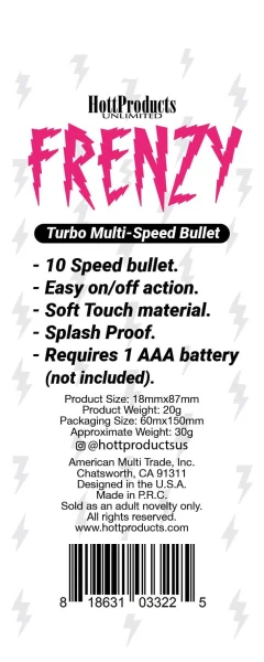 Wireless Vibrator - Frenzy - Power Bullet- Black