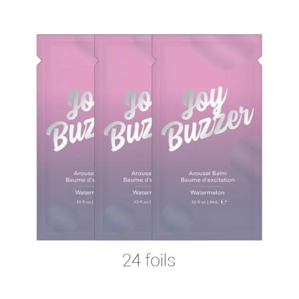 Joy Buzzer Clitoral Arousal Balm Watermelon (bulk Pack/24 Pcs) .13 Oz Foil
