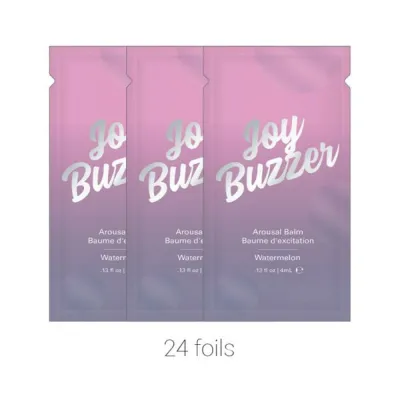 Joy Buzzer Clitoral Arousal Balm Watermelon bulk Pack 24 Pcs 13 Oz Foil