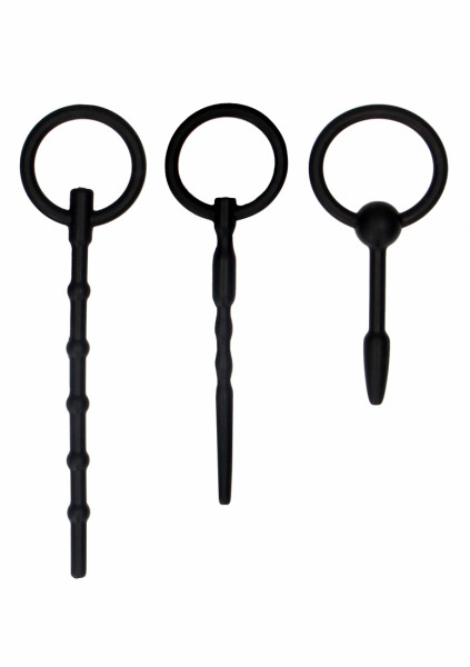 Urethral Sounding Plug Set - Black - Female Urethral Sounding