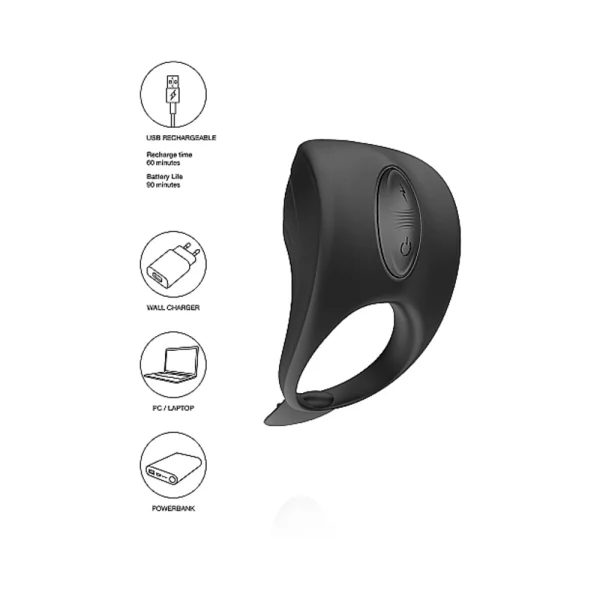 Shots Electroshock C Ring C Spot Massager Black