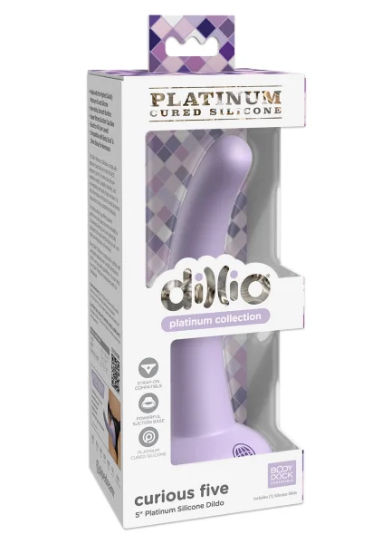 Dillio Platinum Curious Five Silicone 5" Suction Cup Dildo - Lavender