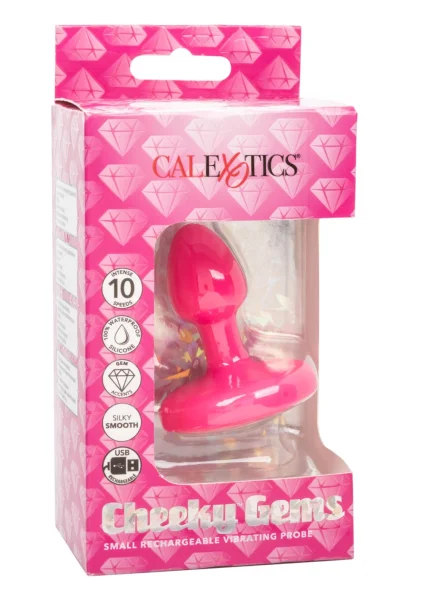 Cheeky Gems Silicone Rechargeable Vibrating Small Anal Probe By CalExotics - Blue
