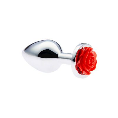 Kink Range Metal Rose Butt Plug 3 2 Inch Red Medium