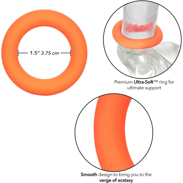 Link Up Ultra-Soft Verge Silicone Cock Ring By CalExotics - Orange — image 5 of 6