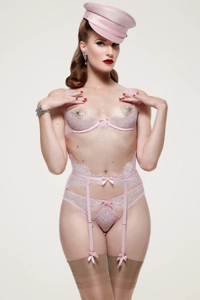 Dita Von Teese Von Follies Seduca Pink Suspender Garter Belt