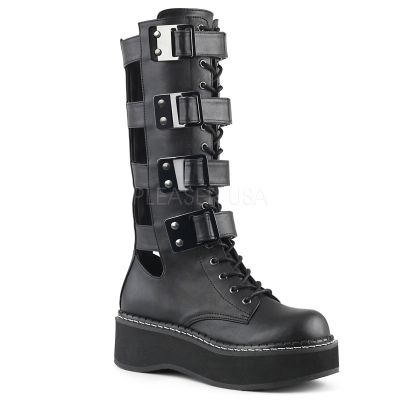 2 inches PF Knee High Lace Up Boot Metal Back Zip