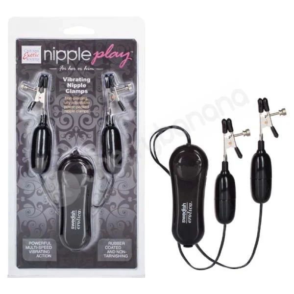 Nipple Play Black Vibrating Nipple Clamps