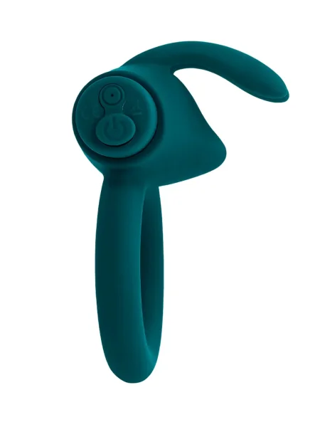 Playboy Pleasure Bunny Buzzer Rechargeable Silicone Vibrating Cock Ring - Evergreen