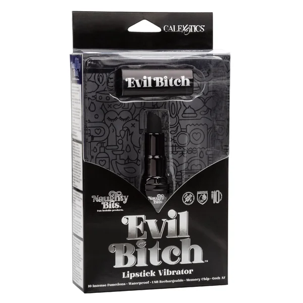 Naughty Bits Evil Bitch Lipstick Vibrator - Black — image 25 of 25