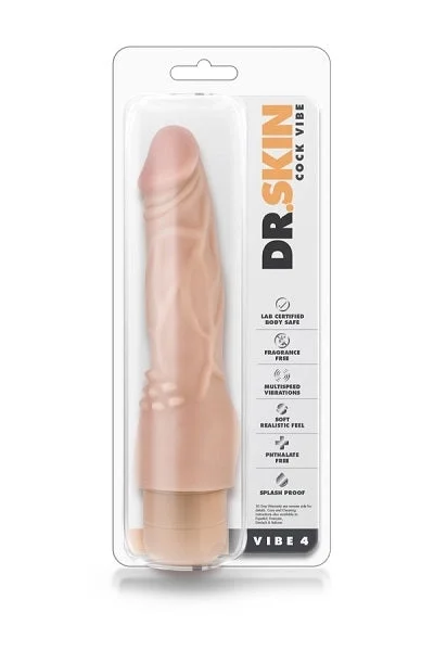 Blush Dr. Skin Cock Vibe 4 8 Inch Vibrating Cock Beige