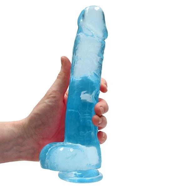 RealRock 9-inch Crystal Clear Dildo with Balls