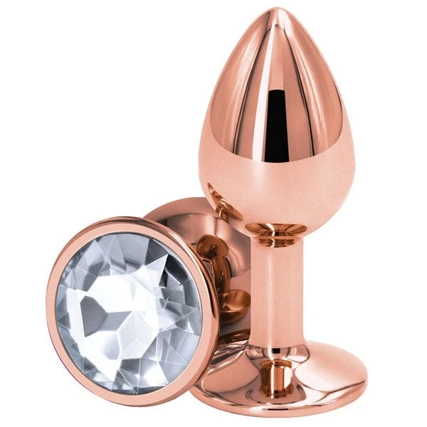 Rear Assets Rose Gold Butt Plug - Small - Clear