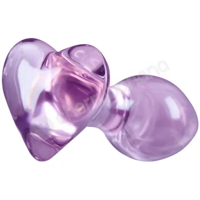 Crystal Heart Purple Glass 2 7 Butt Plug