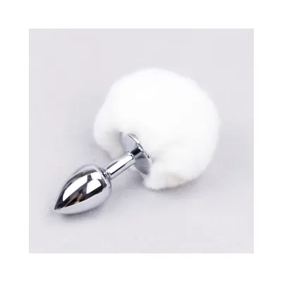 Bunny Tail Plug White 2 8 Inch