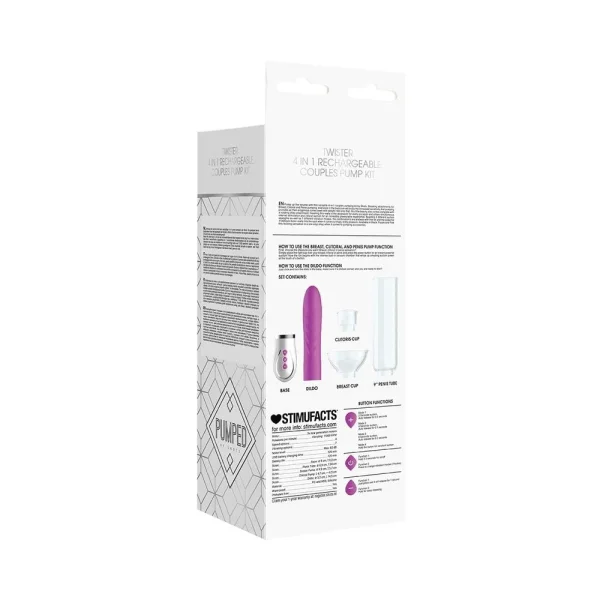 Twister - 4 in 1 Rechargeable Couples Pump Kit - Purple