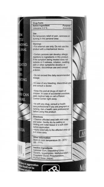 Ass Relax Anal Desensitizing Lubricant 4.25oz