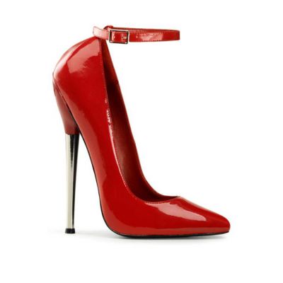 Devious Dagger 6 1 4 Red Heel Pump With Ankle Strap